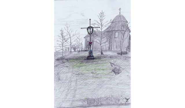 Krzyż przy „Starym cmentarzysku” w Więkowicach