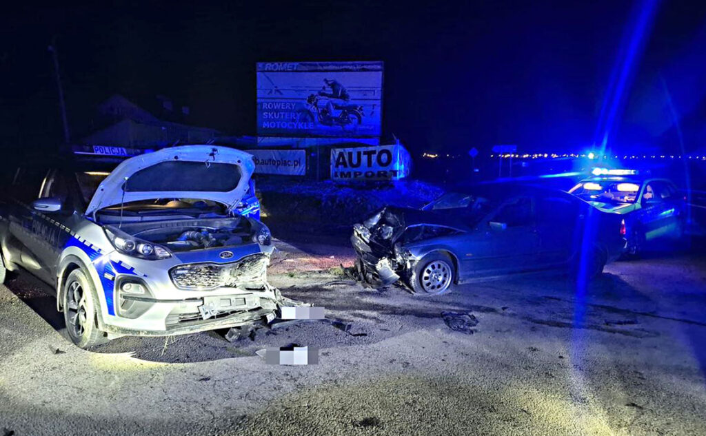 17-latek uciekając przed policją rozbił dwa radiowozy